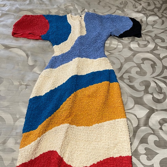 SOLD! Mara Hoffman Freya Color Block Midi Dress S - Picture 10 of 12